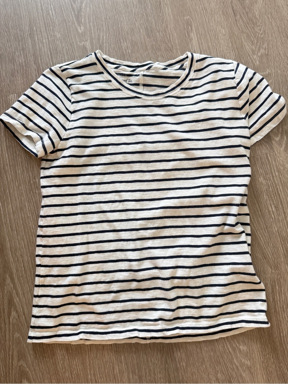 J.Crew 2025 Girlfriend Tee Striped 100% Cotton Short Sleeve Medium
